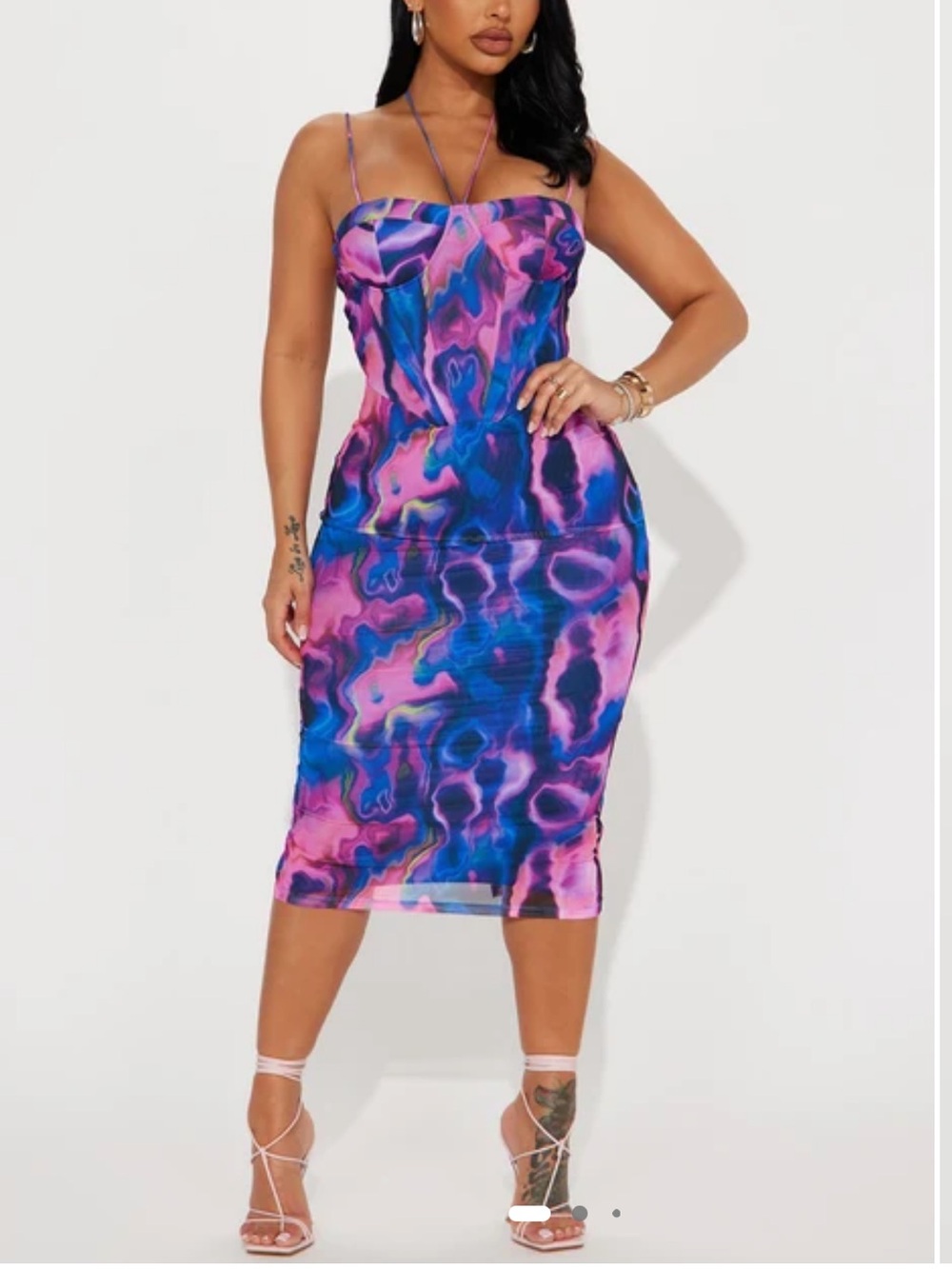 NWT Fashion Nova Dark Nights Corset MIDI Dress Size Large